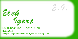 elek igert business card